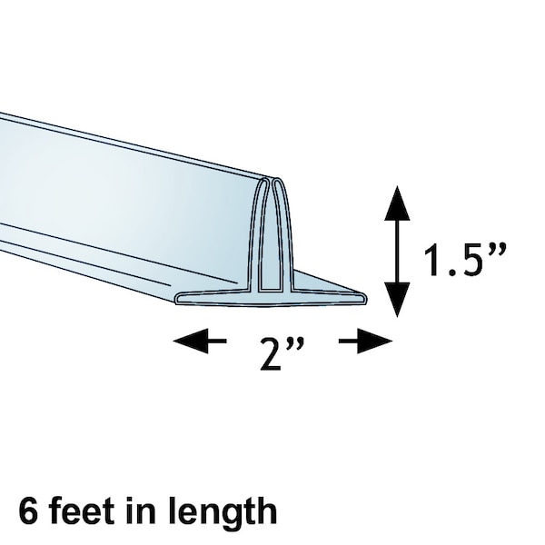 72"L x 2"W x 1.5"H T-Strip Sign Holder, PK5